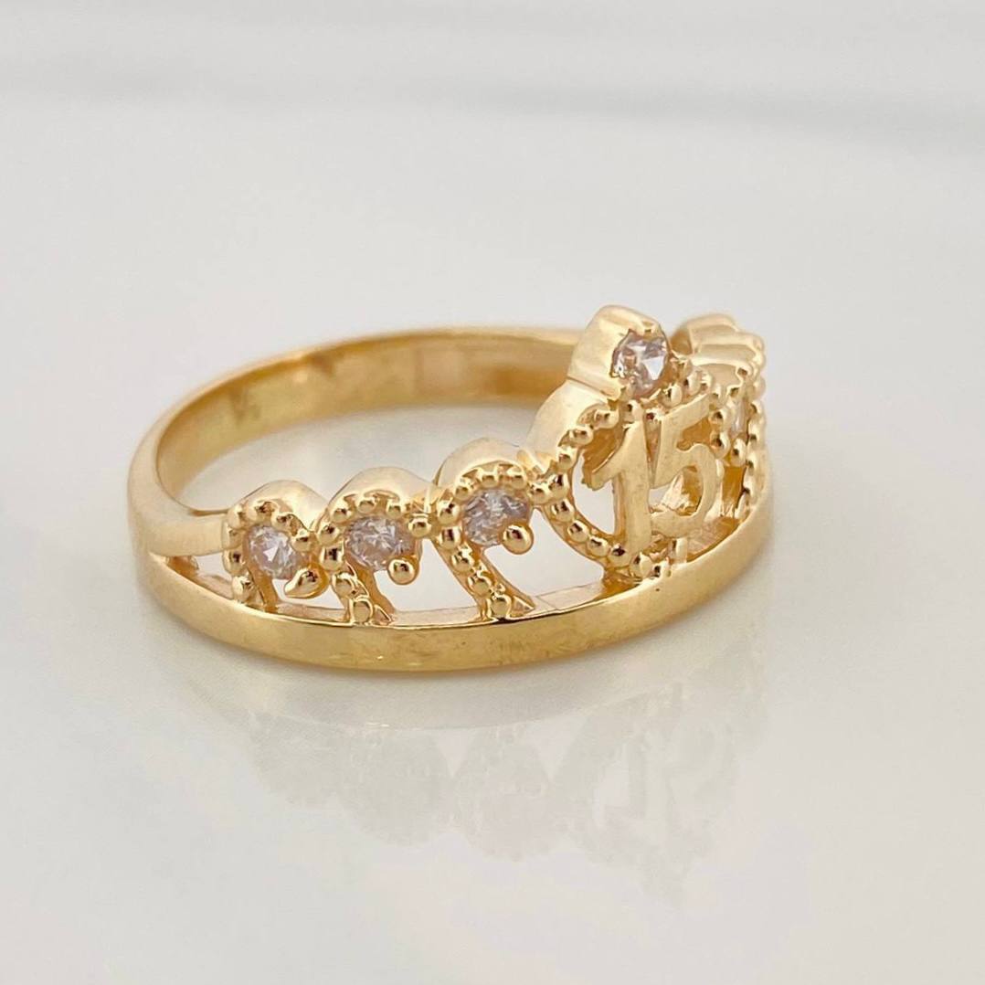 Anillo Tiara 15s 3.45g / T6 1/4 Oro Amarillo 18K