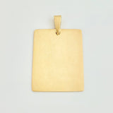 Dije Placa Rectangular 1.8gr / 1 1/4 in / Oro Amarillo 18K