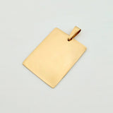 Dije Placa Rectangular 1.85gr / 1 1/4 in / Oro Amarillo 18K *