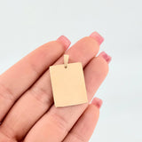 Dije Placa Rectangular 2.35gr / 1 1/4 in / Oro Amarillo 18K *