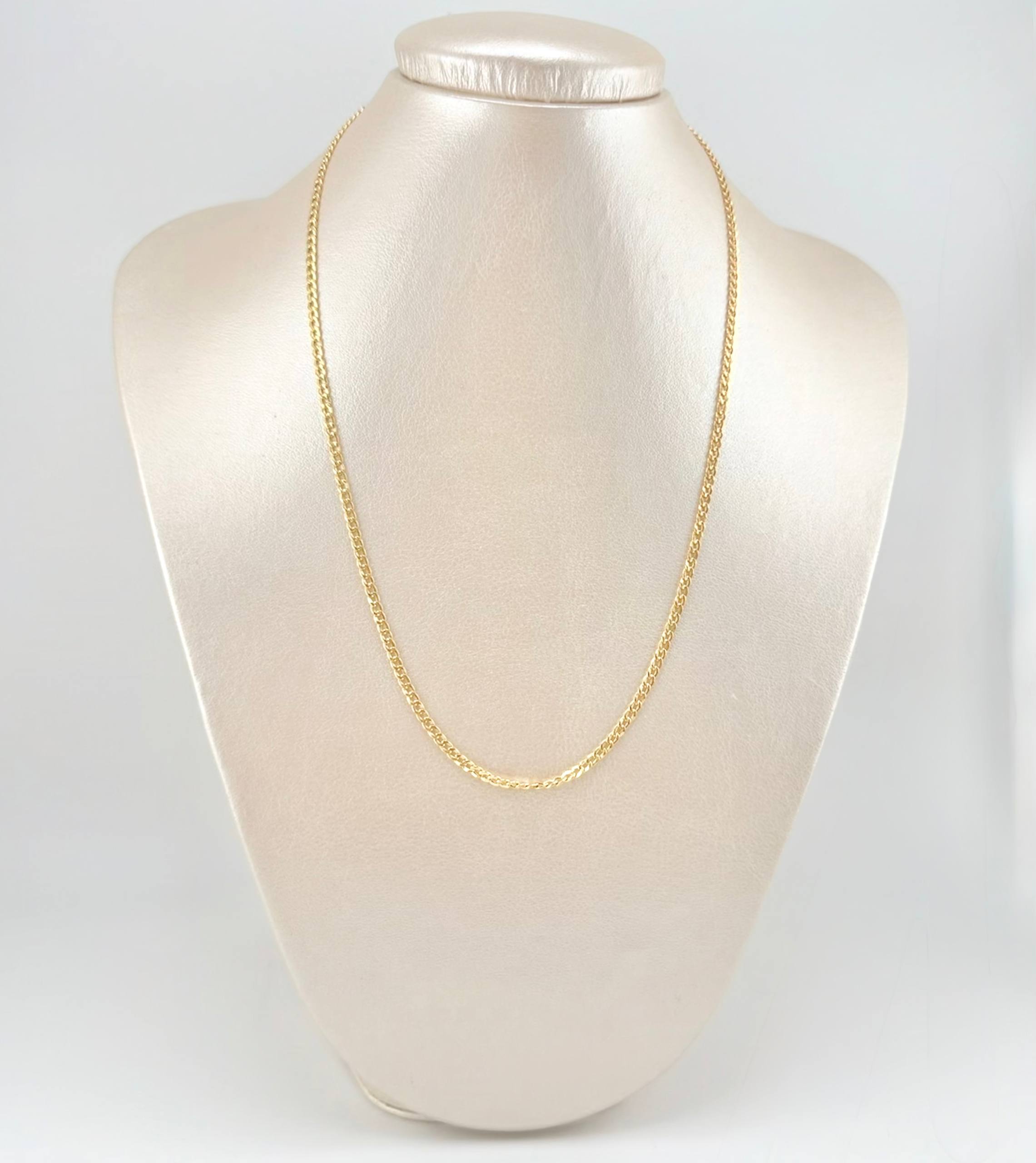 Cadena Cubana 3.4g / 50cm / 2.3mm Oro Amarillo 18K