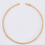 Tobillera Militar Diamantada 7.8gr / 10 1/4 in / 3mm Oro Amarillo 18K