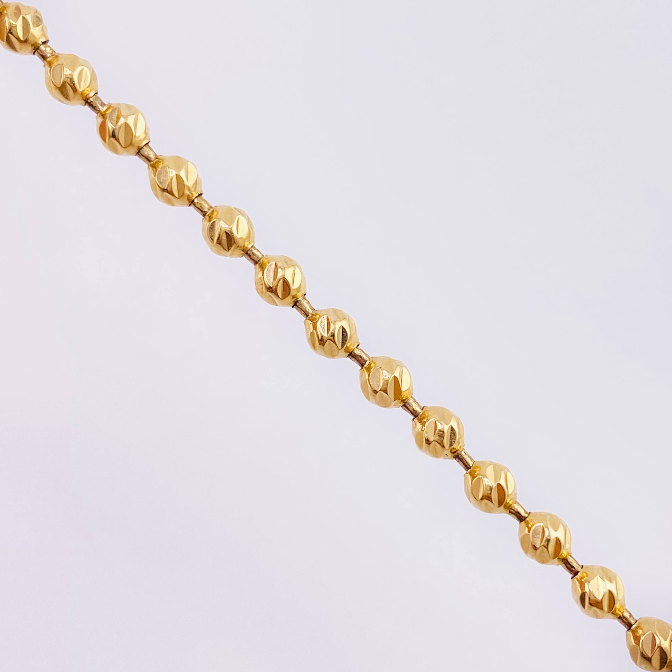 Tobillera Militar Diamantada 7.8gr / 10 1/4 in / 3mm Oro Amarillo 18K