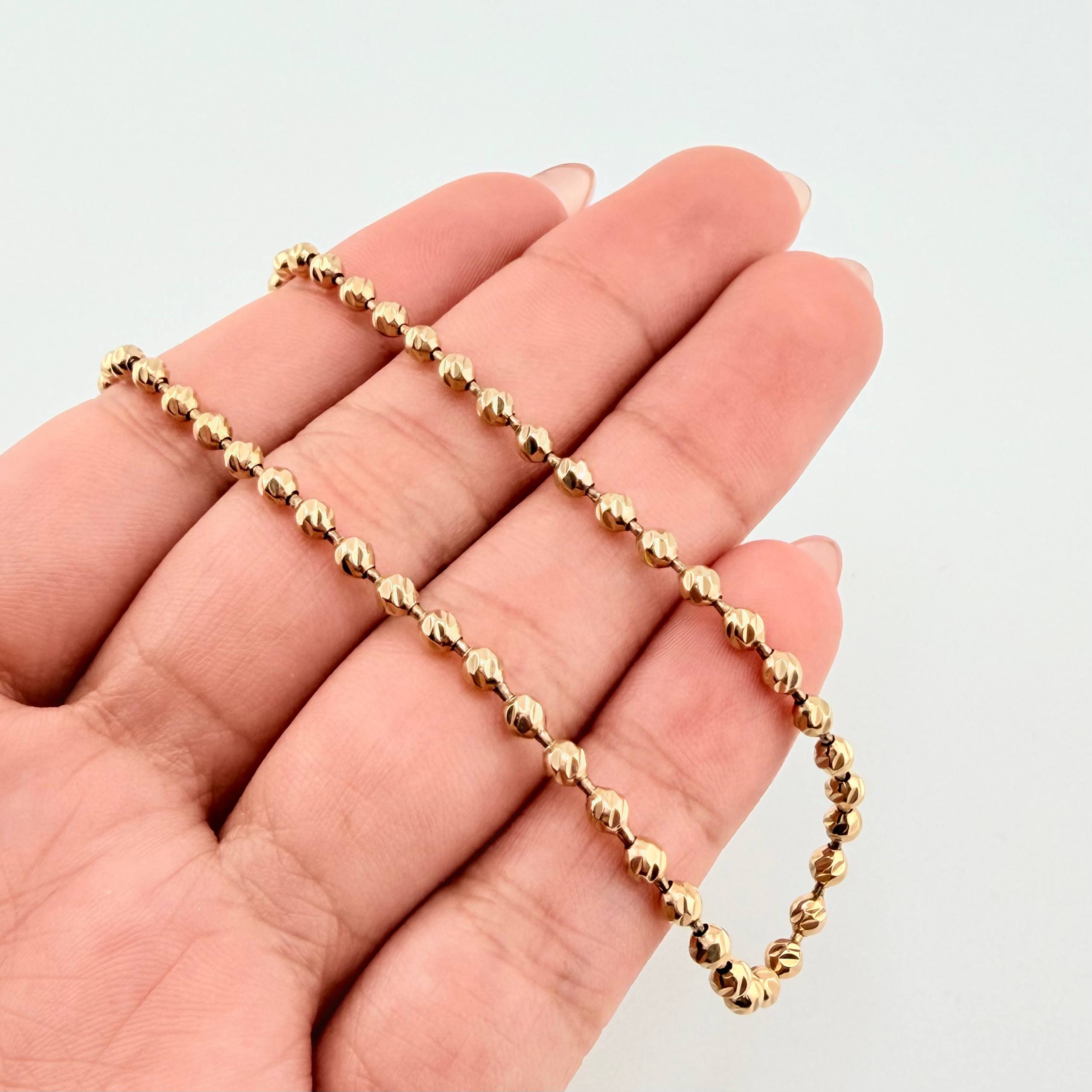 Tobillera Militar Diamantada 7.8gr / 10 1/4 in / 3mm Oro Amarillo 18K