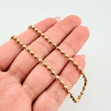 Tobillera Militar Diamantada 7.8gr / 10 1/4 in / 3mm Oro Amarillo 18K