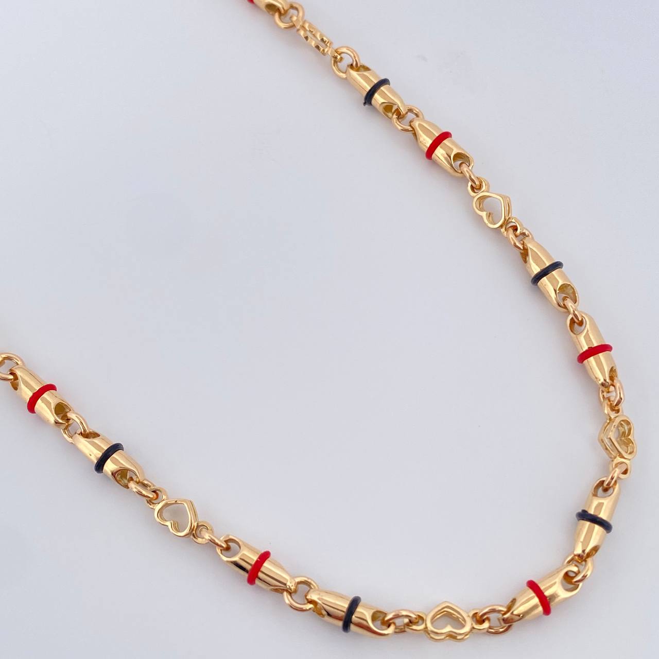 Cadena Rustica Corazones 21.2gr / 18 1/2 in / Oro Amarillo 18K &