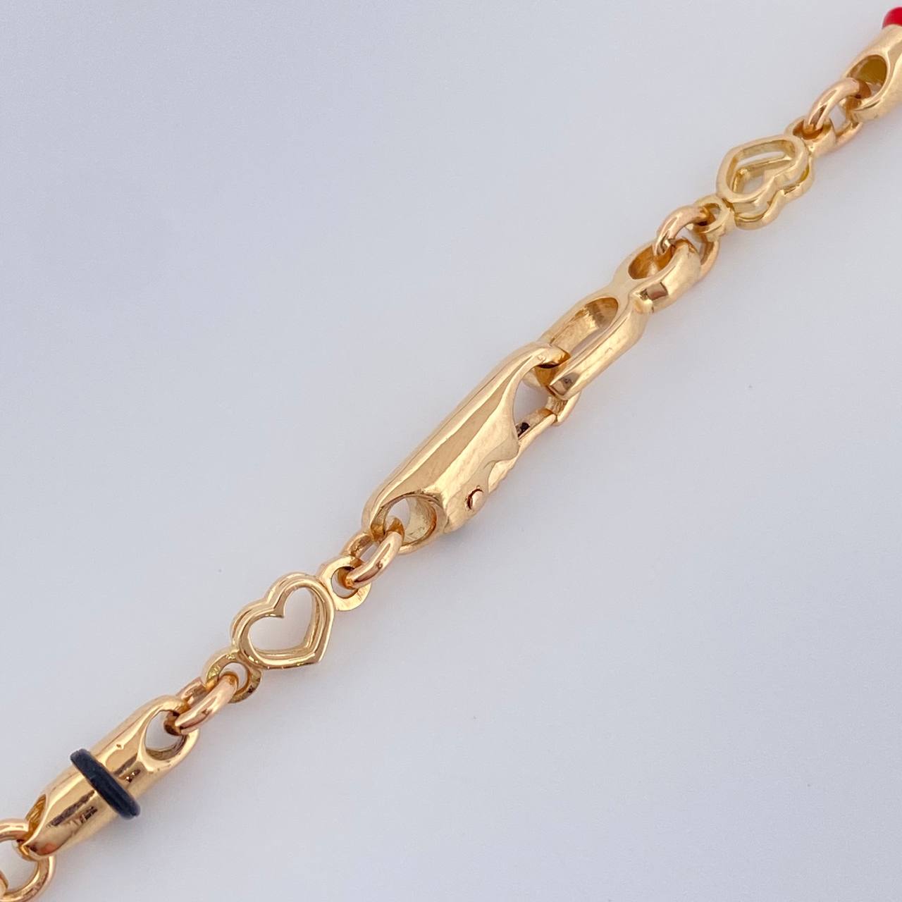 Cadena Rustica Corazones 21.2gr / 18 1/2 in / Oro Amarillo 18K &