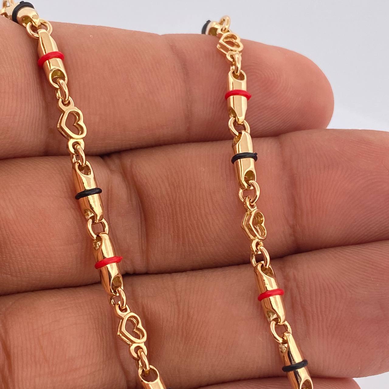 Cadena Rustica Corazones 21.2gr / 18 1/2 in / Oro Amarillo 18K &