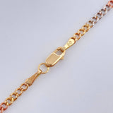 Cadena Cubana 4.1gr / 24 1/4 in / Tres Oros +1 14K Italy &