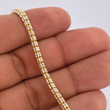 Pulso Ice 6.1gr / 7 in / Dos Oros Amarillo Blanco +4 14K Italy &