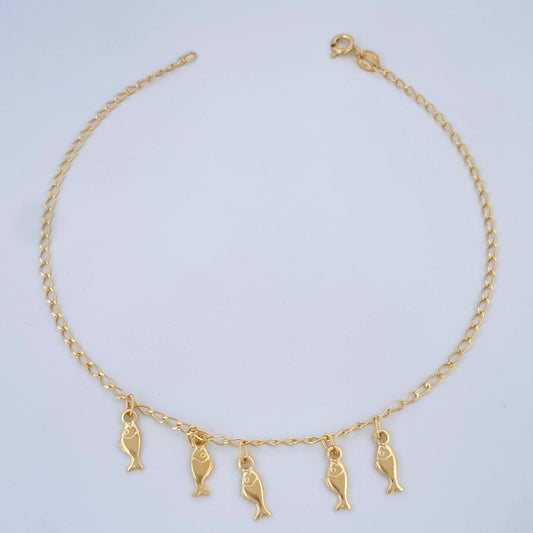 Tobillera Espiga 3.2gr / 9 1/4 in / Oro Amarillo +3 18K $