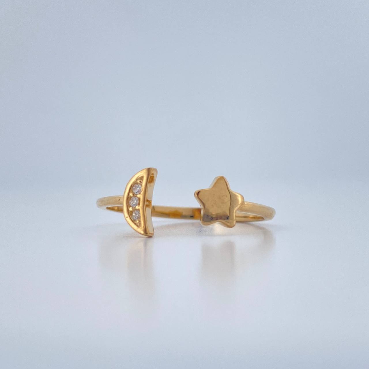 Moon Star Hug Ring 1.75gr / T8 / 18K Gold $