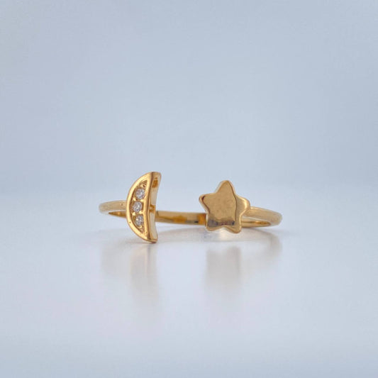 Moon Star Hug Ring 1.75gr / T8 / 18K Gold $