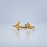 Moon Star Hug Ring 1.55gr / Size 5 3/4 / 18K Gold $