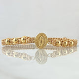 Beige Bracelet Charm 1.05gr / 4mm Beads Polished 6 pcs 18K Yellow Gold ©