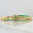 Pulsera Verde Herraje Rueda Circones Verdes 5.7gr / 6mm Bolas Diamantadas 6 und Diamantados 6 und Oro Amarillo 18K *