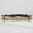 Black Bracelet Charm Cylinder Trio of Nails 1.7gr / 4mm Beads Diamond Cut 12 pcs Three 18K Golds ©