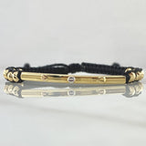Black Bracelet Charm Cylinder Trio of Nails 1.7gr / 4mm Beads Diamond Cut 12 pcs Three 18K Golds ©