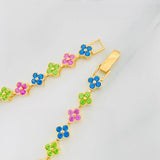 Pulso Flores 10.85g / 6 3/4 in / 6mm Oro Amarillo 18K