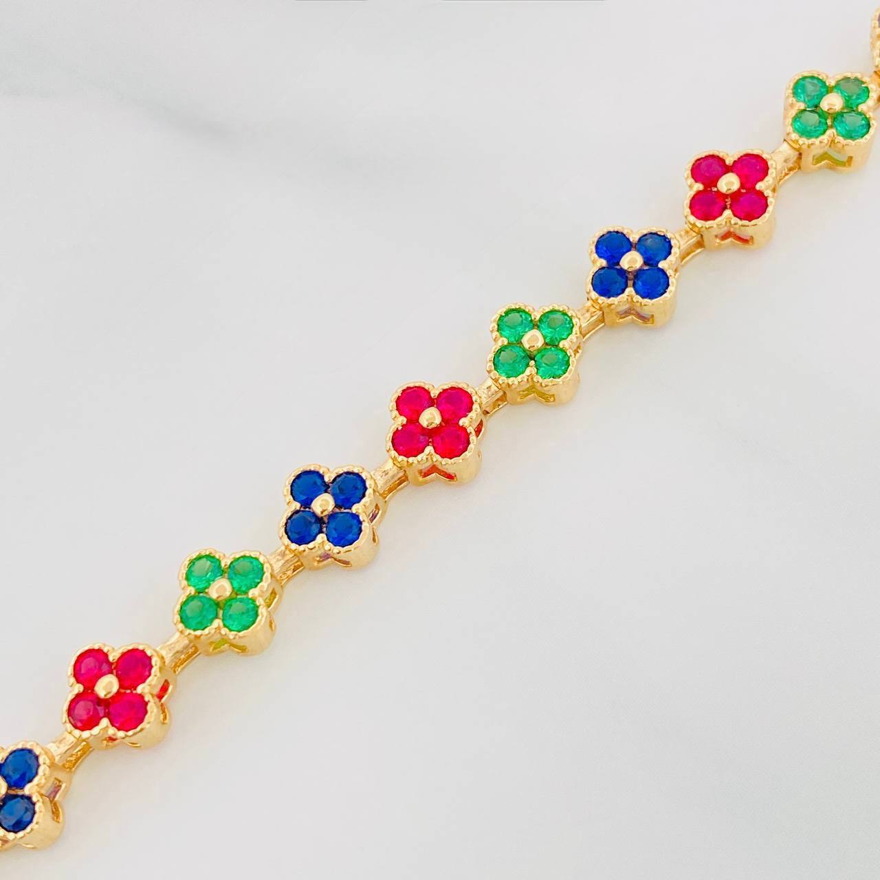 Pulso Flores 10.45g / 6 1/4 in / 6mm Oro Amarillo 18K