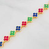 Pulso Flores 10.45g / 6 1/4 in / 6mm Oro Amarillo 18K