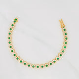 Tennis Bracelet Flower 15.2g / 6 3/4 in / 6mm Yellow Gold 18K