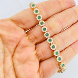 Tennis Bracelet Flower 15.2g / 6 3/4 in / 6mm Yellow Gold 18K
