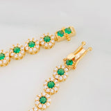 Tennis Bracelet Flower 15.2g / 6 3/4 in / 6mm Yellow Gold 18K