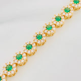 Tennis Bracelet Flower 15.2g / 6 3/4 in / 6mm Yellow Gold 18K