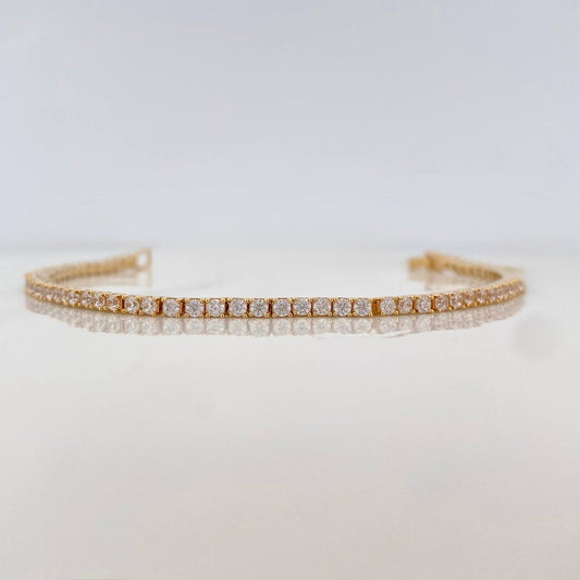 Pulso Tennis 9.35g / 6 3/4 in / 1.9mm Oro Amarillo 18K