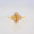 Clover Ring 2.3g / T7 1/2 Two-Tone Yellow White Gold 18K