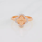 Clover Ring 2.15g / T6 1/4 Two-Tone White Rose Gold 18K