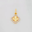 Dije Trebol 1g / 3/4 in Dos Oros Amarillo Blanco 18K