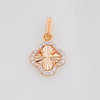 Dije Trebol 1g / 3/4 in Dos Oros Blanco Rosa 18K