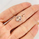 Dije Trebol 1g / 3/4 in Dos Oros Blanco Rosa 18K
