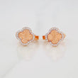 Hoop Earrings Clover 2.6g / 1/2 in Two-Tone White Rose Gold 18K