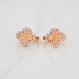 Hoop Earrings Clover 2.6g / 1/2 in Two-Tone White Rose Gold 18K