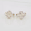 Hoop Earrings Clover 2.8g / 1/2 in White Gold 18K