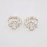 Hoop Earrings Clover 2.8g / 1/2 in White Gold 18K