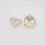 Hoop Earrings Clover 2.8g / 1/2 in White Gold 18K