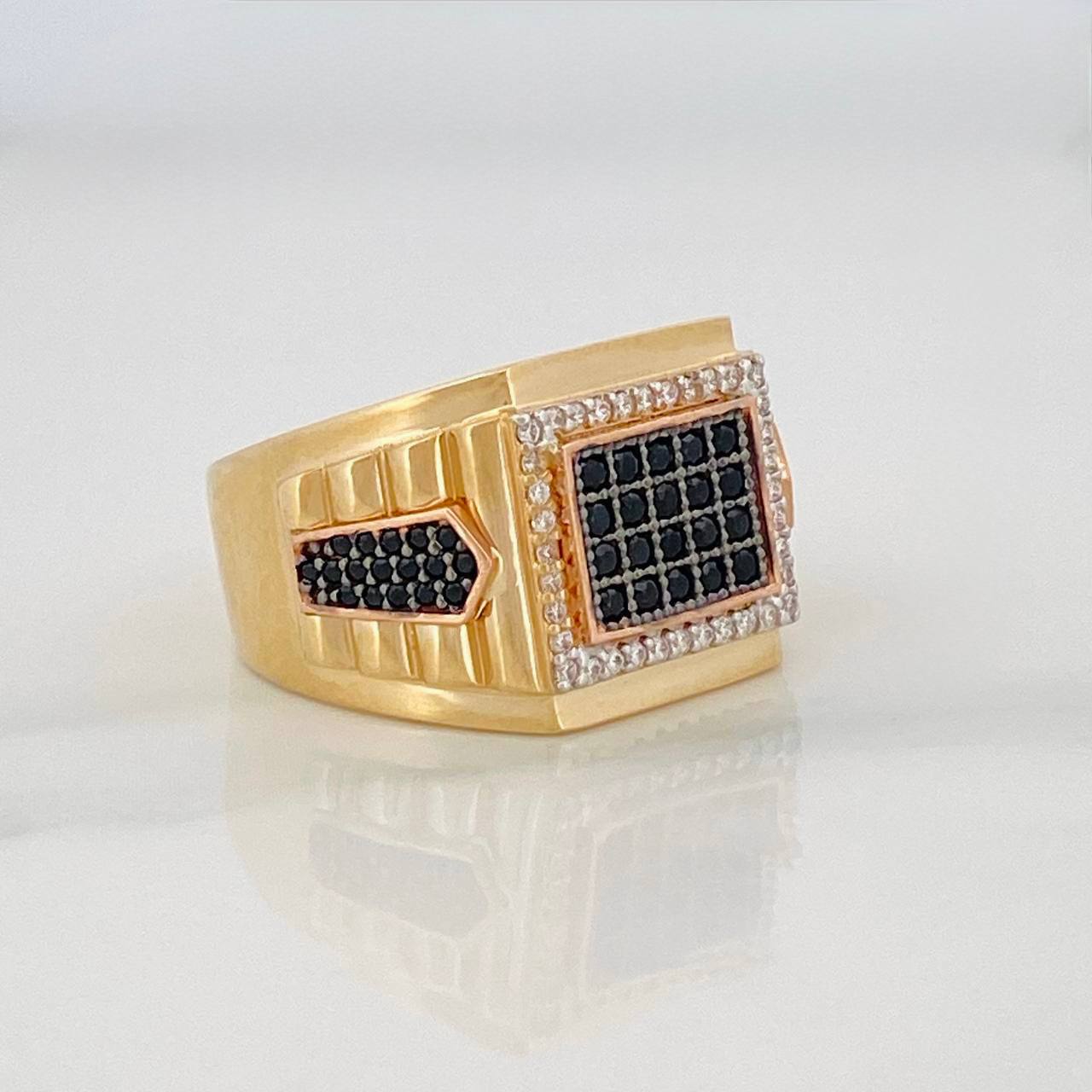Square Signet Ring 9.15g / T10 Three Golds 18K
