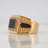 Square Signet Ring 9.15g / T10 Three Golds 18K