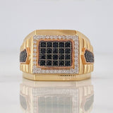 Square Signet Ring 9.15g / T10 Three Golds 18K
