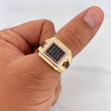 Square Signet Ring 9.15g / T10 Three Golds 18K