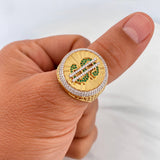 Libra Sign Ring 11.5g / T11 1/2 Two Golds Yellow White 18K