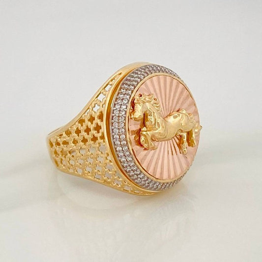 Horse Ring 9.7g / T9 3/4 Three Golds 18K