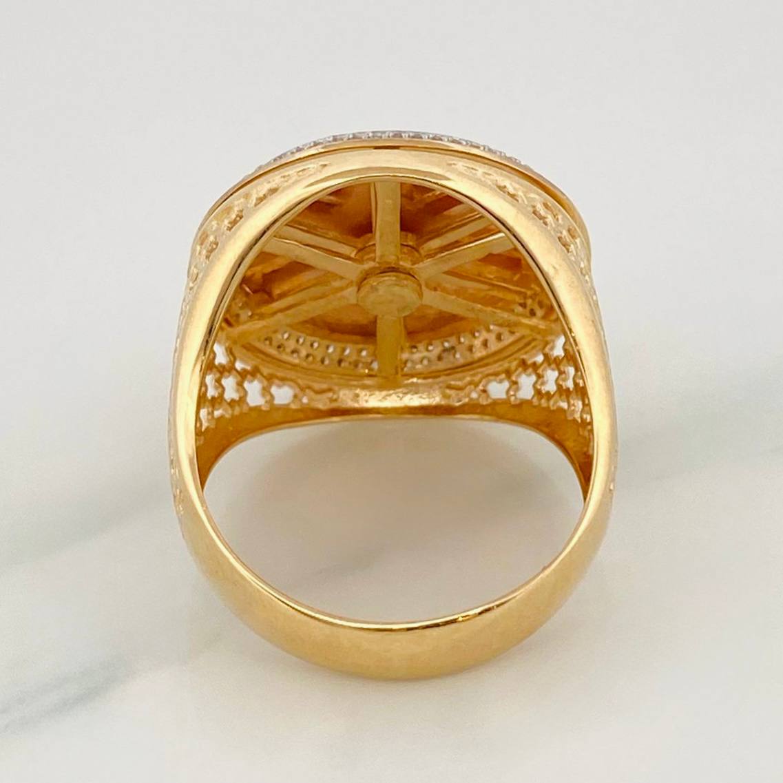 Anillo Caballo 9.7g / T9 3/4 Tres Oros 18K