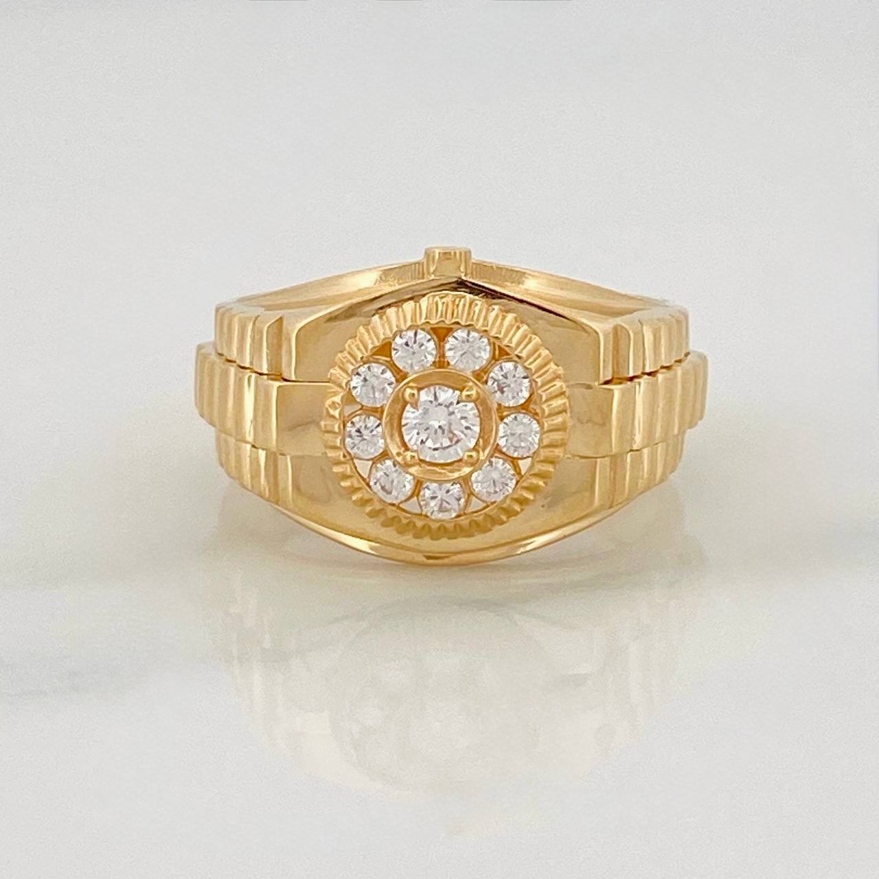 Anillo Halo 7.05g / T10 3/4 Oro Amarillo 18K