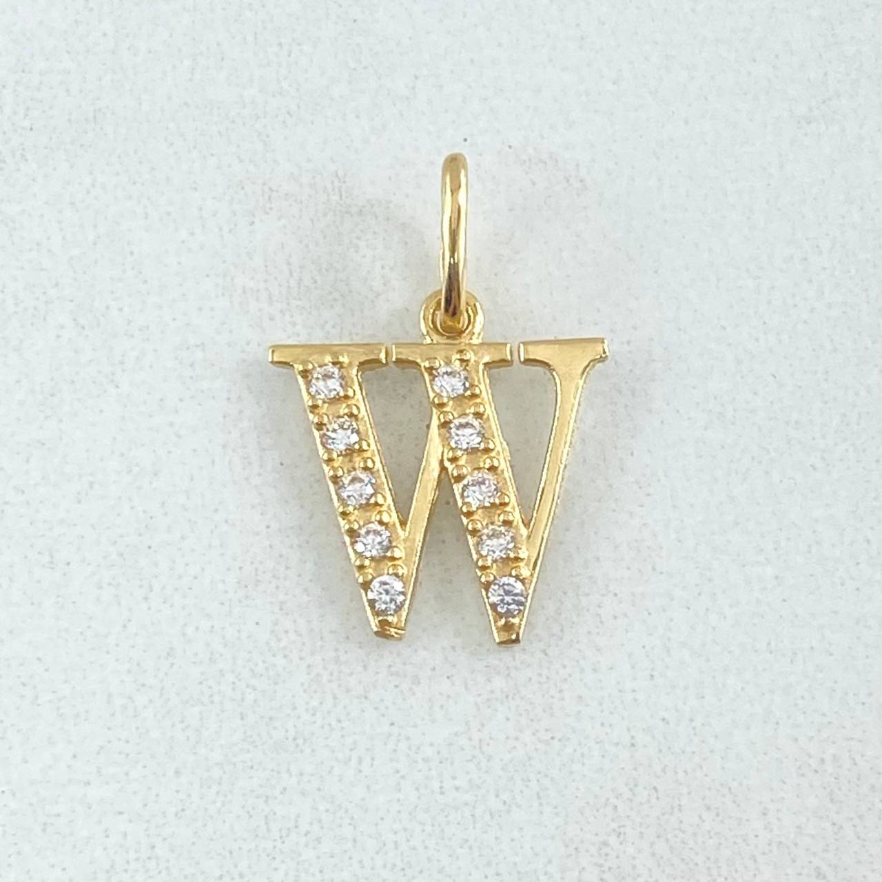 Pendant Letter W Silhouette 1.05gr / 1.8cm / 0.7in / 18K Gold ©