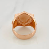 Anillo Escudo Caballo 8.85g / T10 1/2 Dos Oros Blanco Rosa 18K